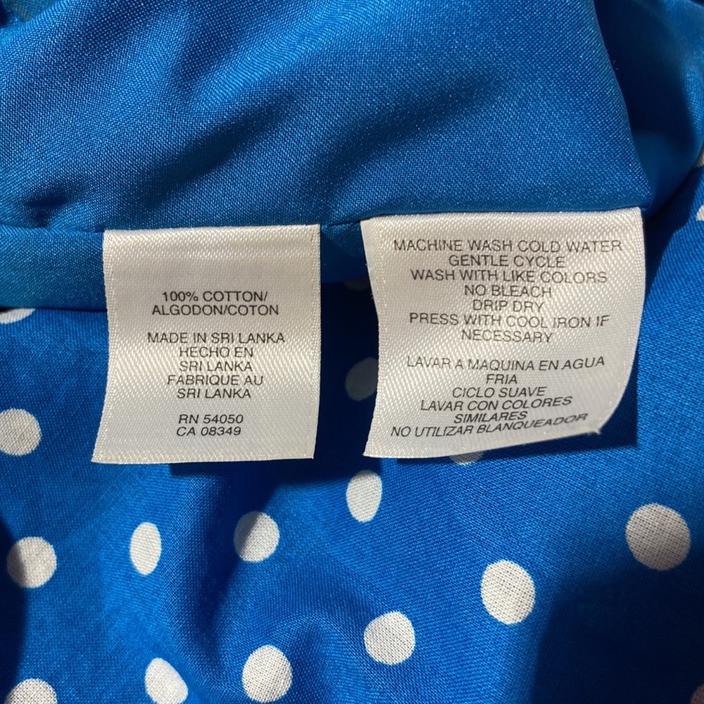 Nine West Dress Teal Blue and White Polkadot Dress. Size 12. - Picture 3 of 10